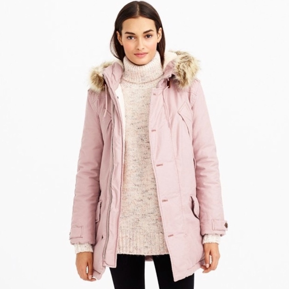 J. Crew Burbridge Parka Jacket Dusty Rose M